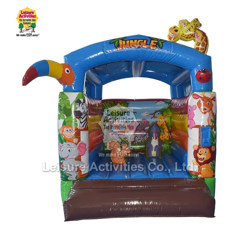 Mini Inflatable Bouncy Castle Jungle Dengan Bumbung Menunjukkan Anjakan Ke Arah Main Tema Mini Inflatable Bouncy Castle Jungle Dengan Bumbung Menunjukkan Anjakan Ke Arah Main Tema